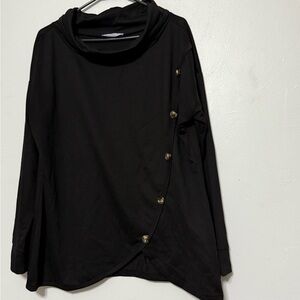 NWOT Elegant Black Button-Detail Women's Top
